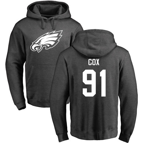 Men Philadelphia Eagles #91 Fletcher Cox Ash One Color NFL Pullover Hoodie Sweatshirts